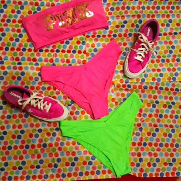 PINK Victoria's Secret Other - BNWT PINK bandeau top and 2 bottoms